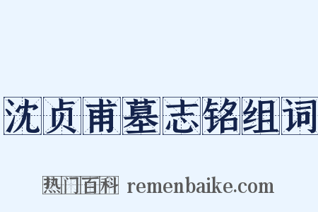 沈贞甫墓志铭组词是什么意思的图片